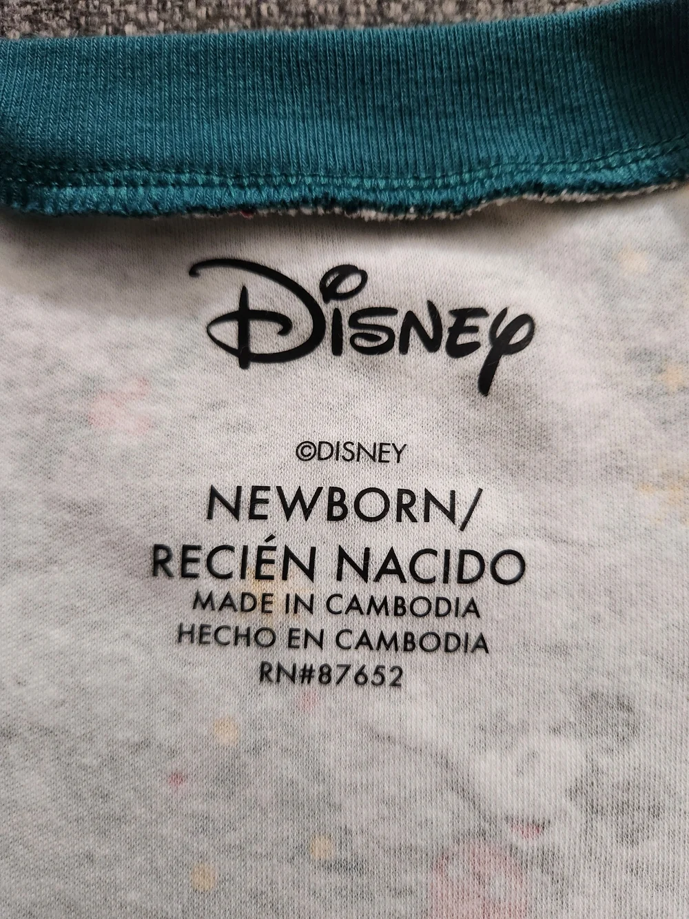 Disney Gray Mickey & Friends Holiday Footed One-Piece For Babys Size NB